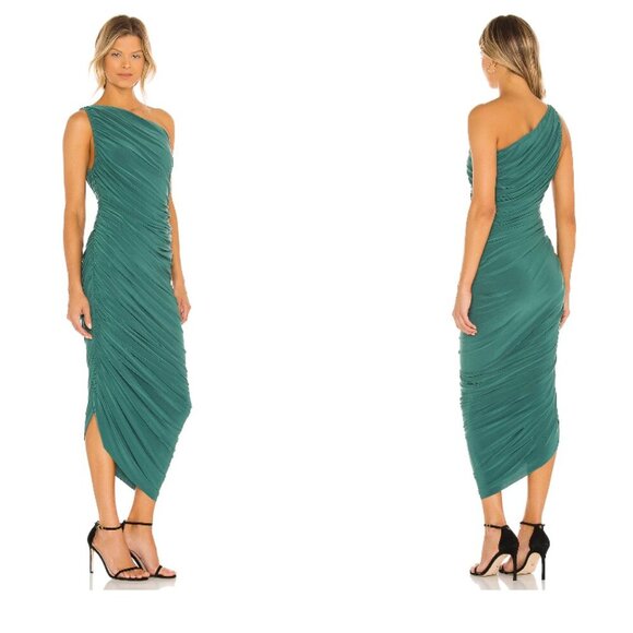 Norma Kamali Diana Gown in Mountain Green - Picture 1 of 10